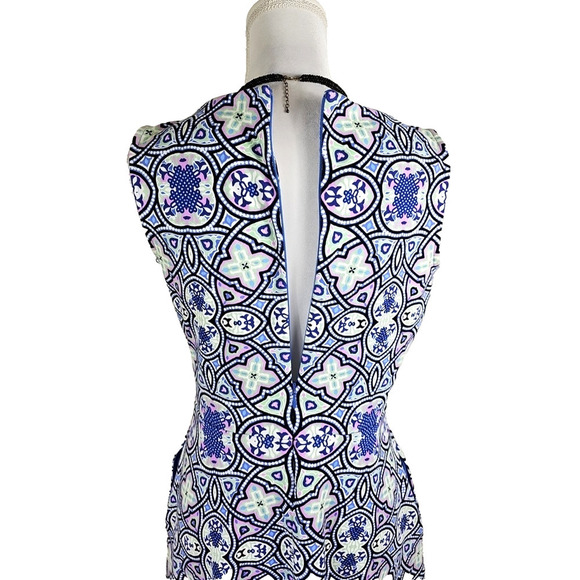 Talbots ~Woman Size M Petite~ Blue Multi Cotton Sleeveless Dress w/Pockets. - Picture 6 of 12